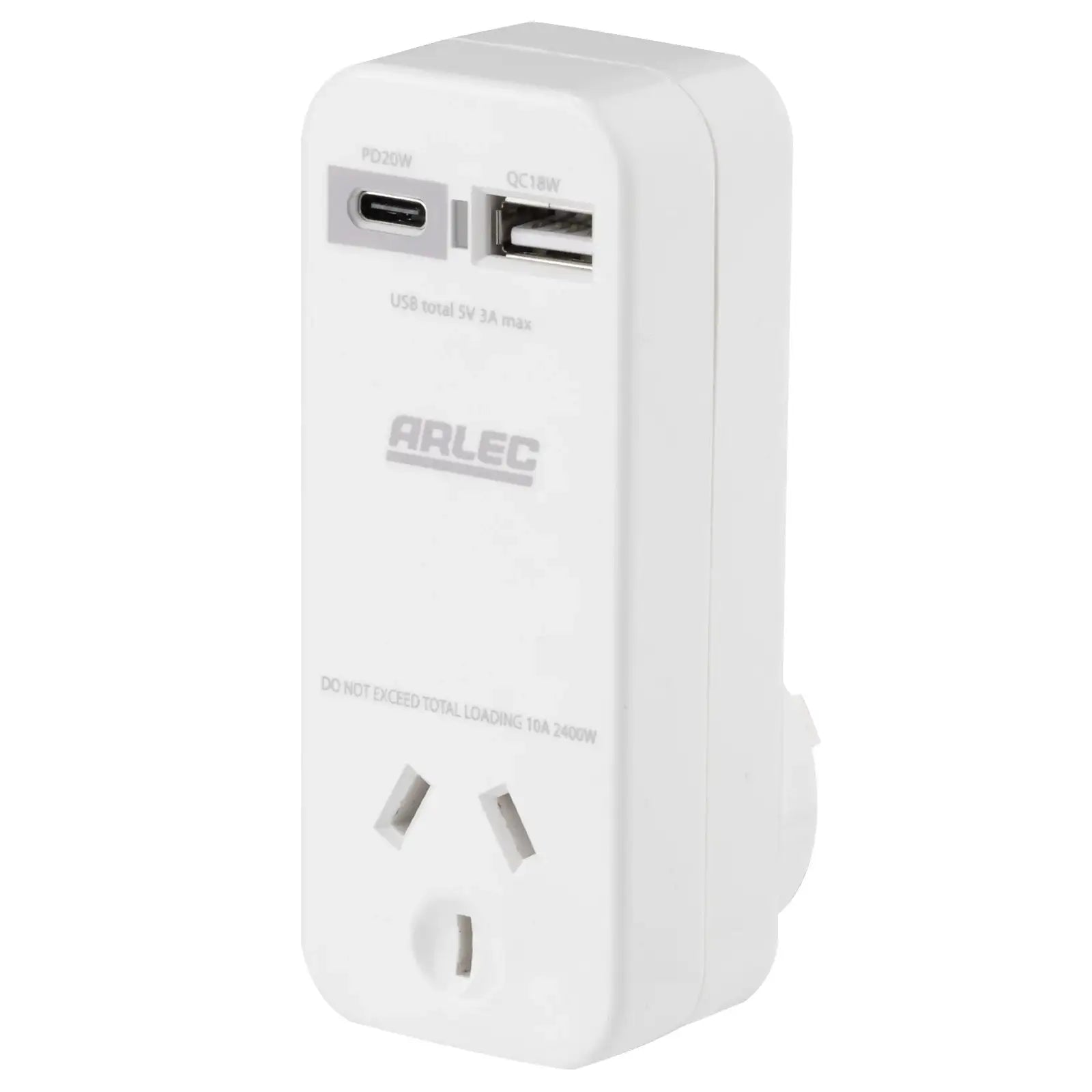 USB PD20W fast charging wall adaptor with A & C ports – Arlec compact design