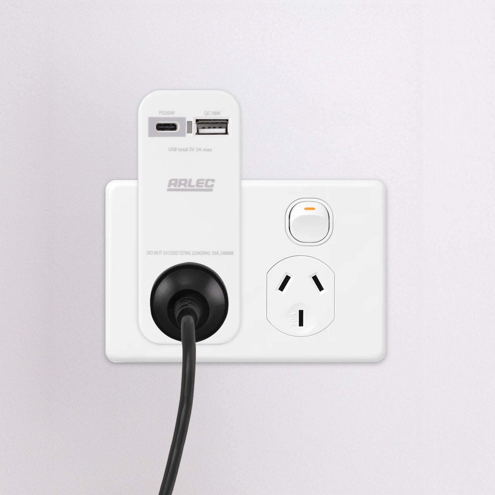 USB PD20W fast charging wall adaptor with A & C ports – Arlec compact design