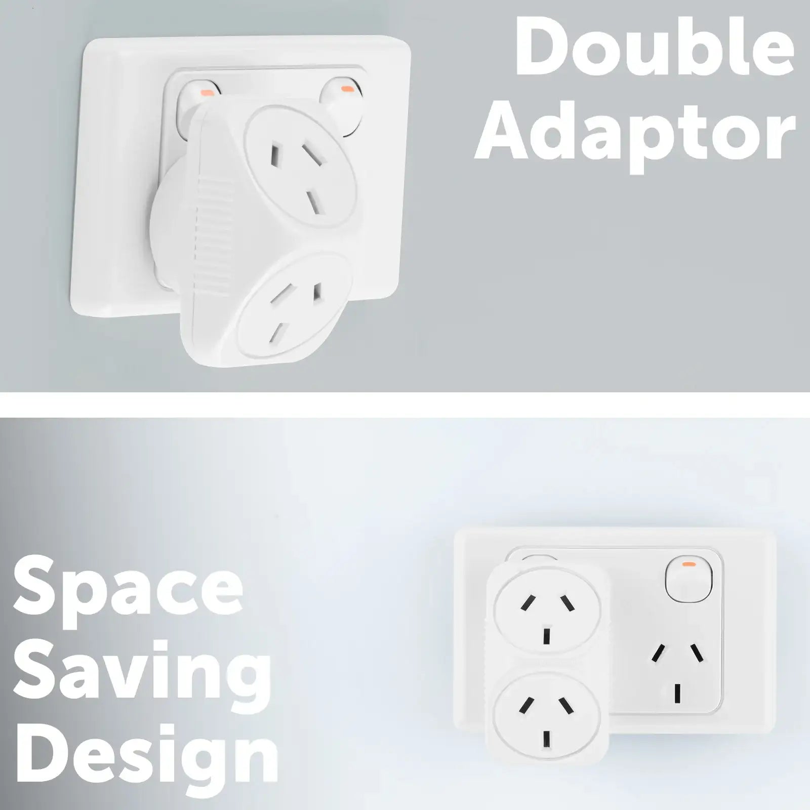 Arlec triangular double adaptor for wall sockets – compact dual plug
