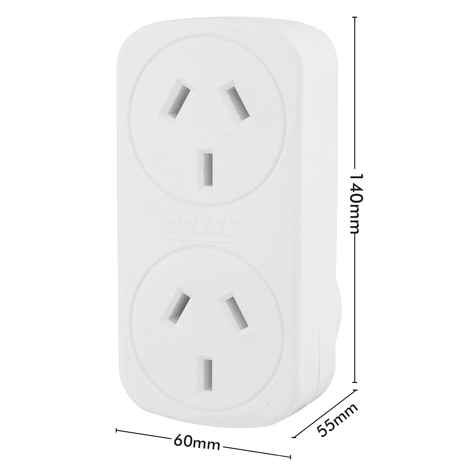 Double power adaptor for two devices – Arlec compact wall plug