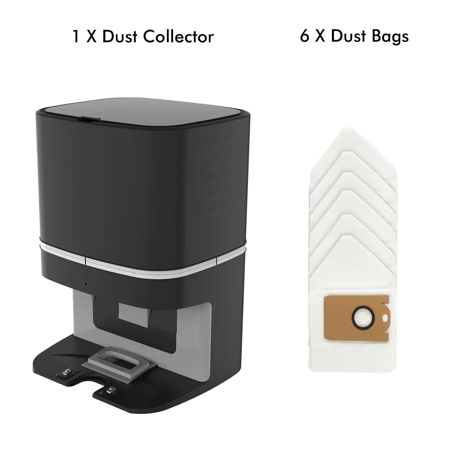 Automatic dust collection base with 2.8L capacity and 6 disposable bags for SH142HA robotic vacuum