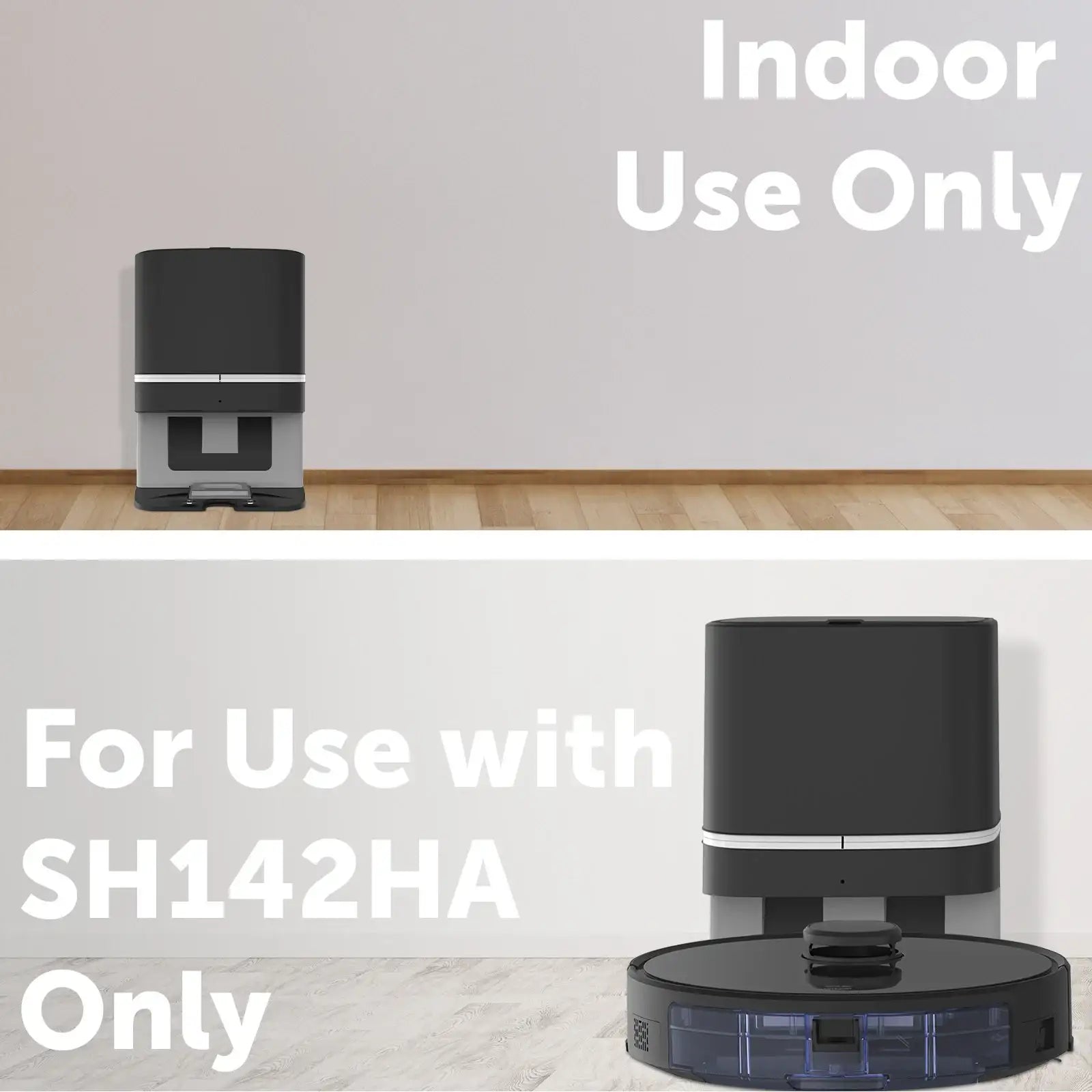 Automatic dust collection base with 2.8L capacity and 6 disposable bags for SH142HA robotic vacuum
