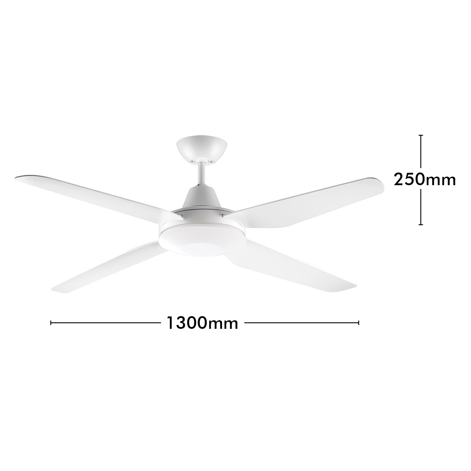Arlec Madrid White 4-Blade 130cm Grid Connect Smart DC Ceiling Fan With Remote