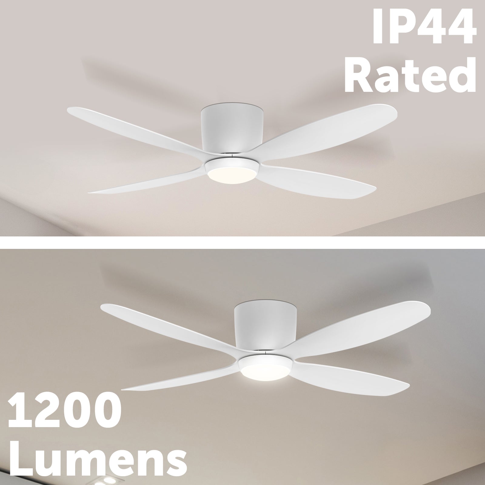 Arlec 132cm Miami 4-Blade DC Hugger Fan with CCT Light And Remote