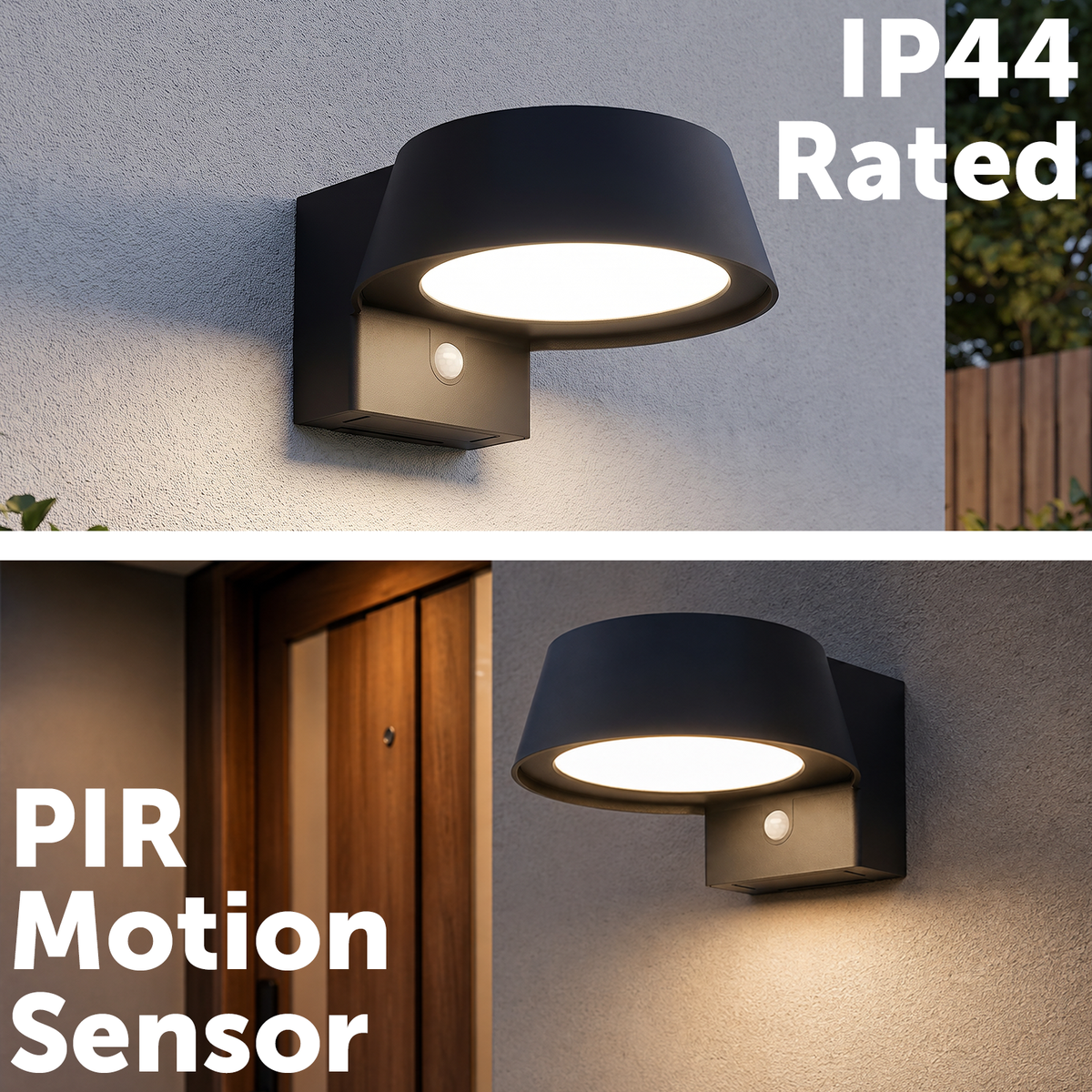 Arlec Solar Linkable Round Outdoor Wall Light with PIR Motion Sensor