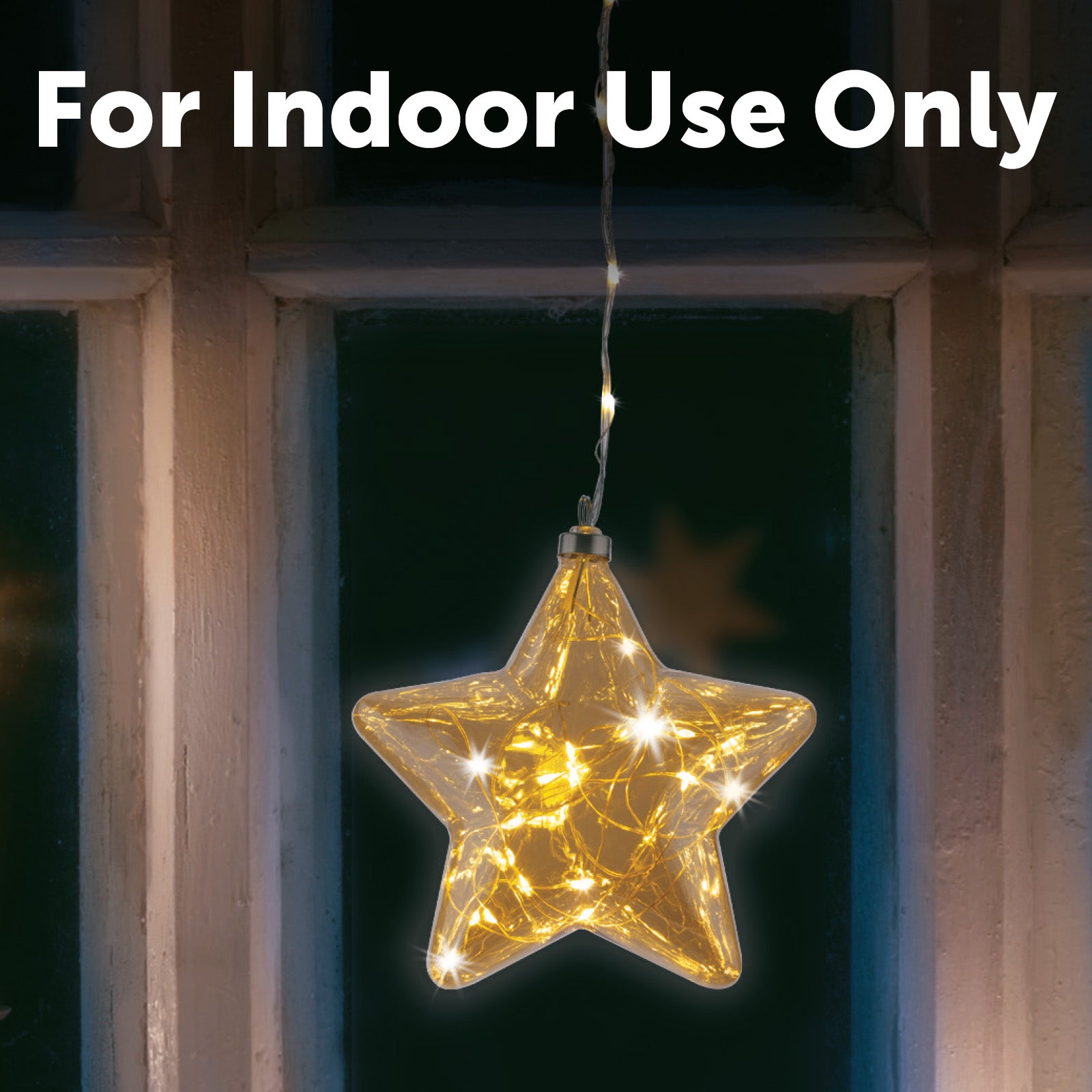 Arlec 15cm Warm White Battery Powered 25 LED Hanging Star
