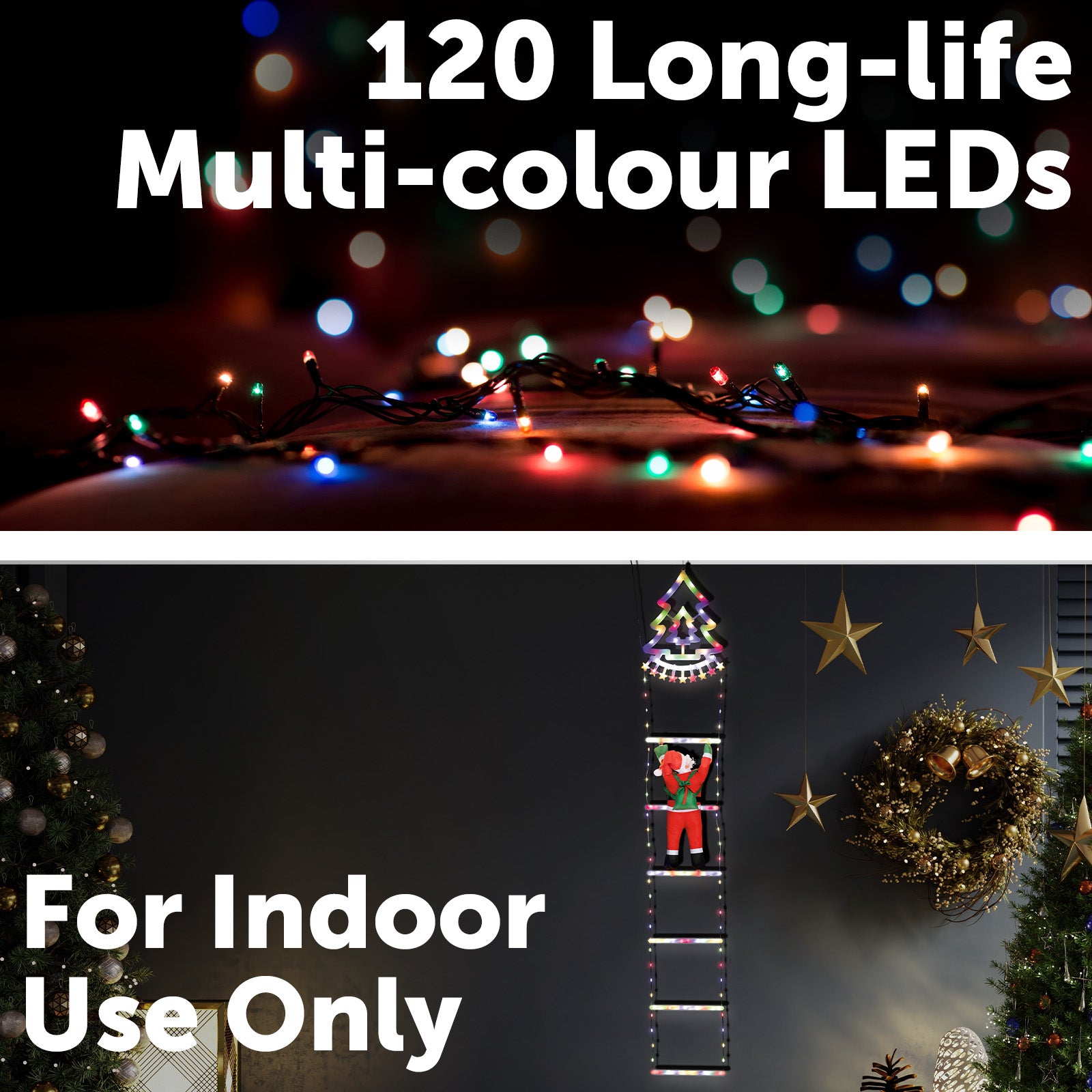 Arlec 138cm Low Voltage Christmas Tree Ladder With Santa