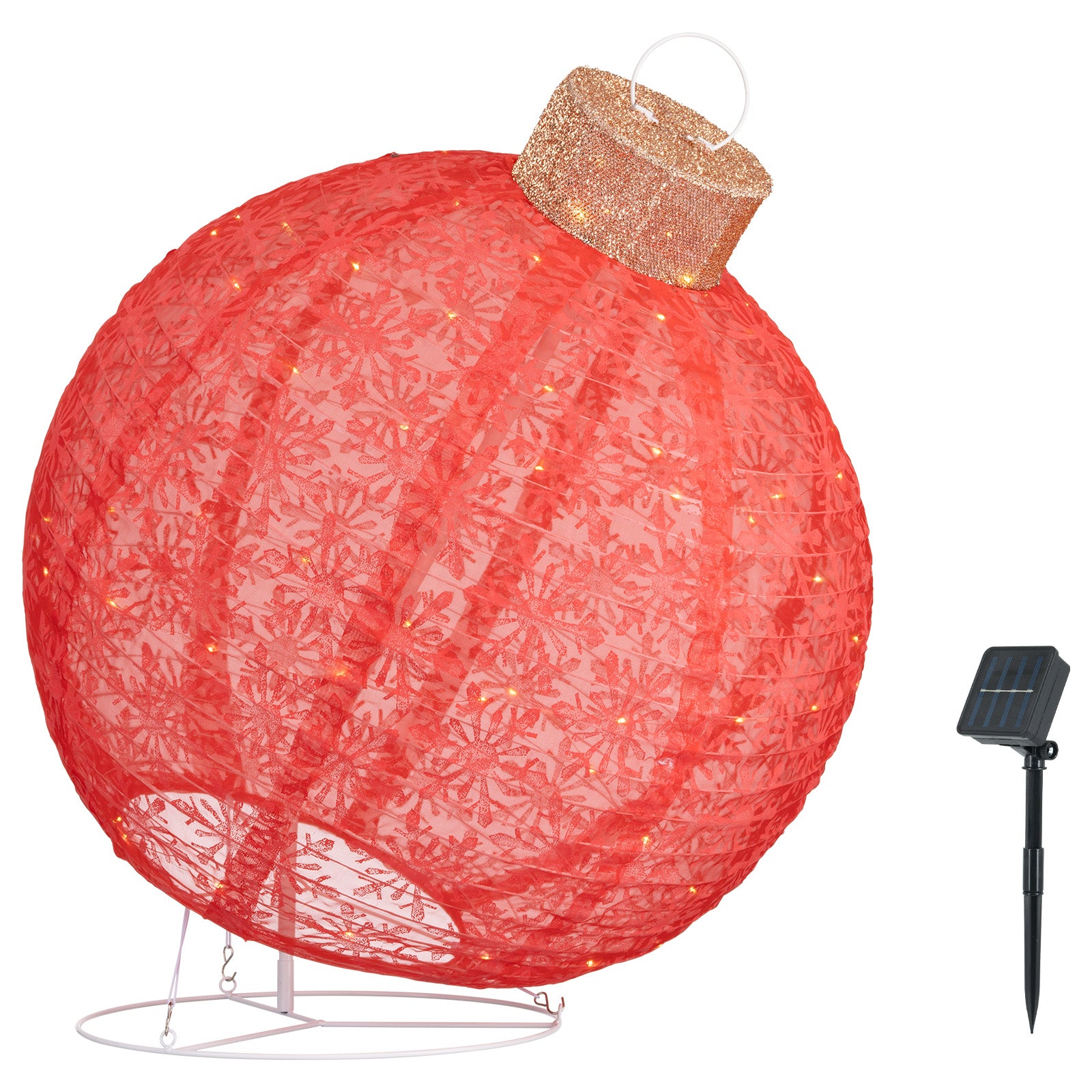 Arlec 70cm Solar Powered Foldable Tinsel Sphere