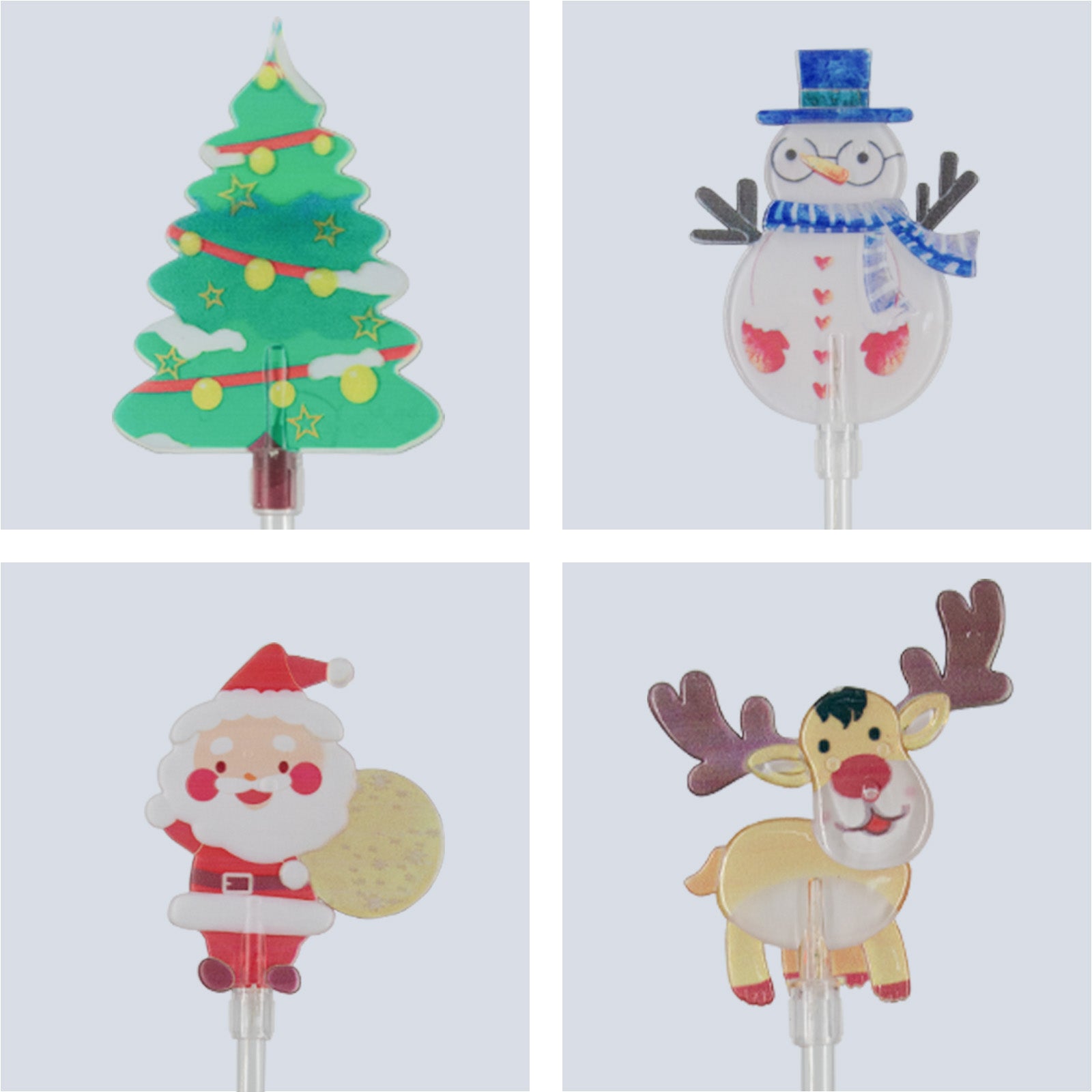 Arlec 5 Solar Powered Santa And Friends Stake Lights