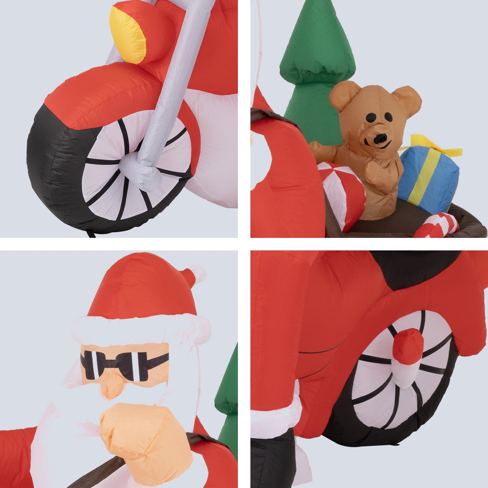 Arlec 1.5m Inflatable Santa on Motorcycle