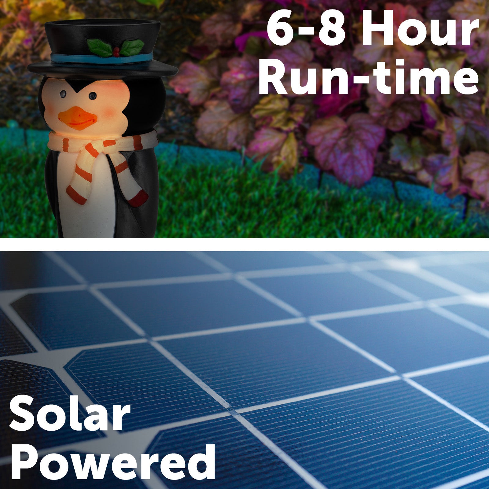 Arlec 26cm Solar Poly Resin Penguin Stake Light