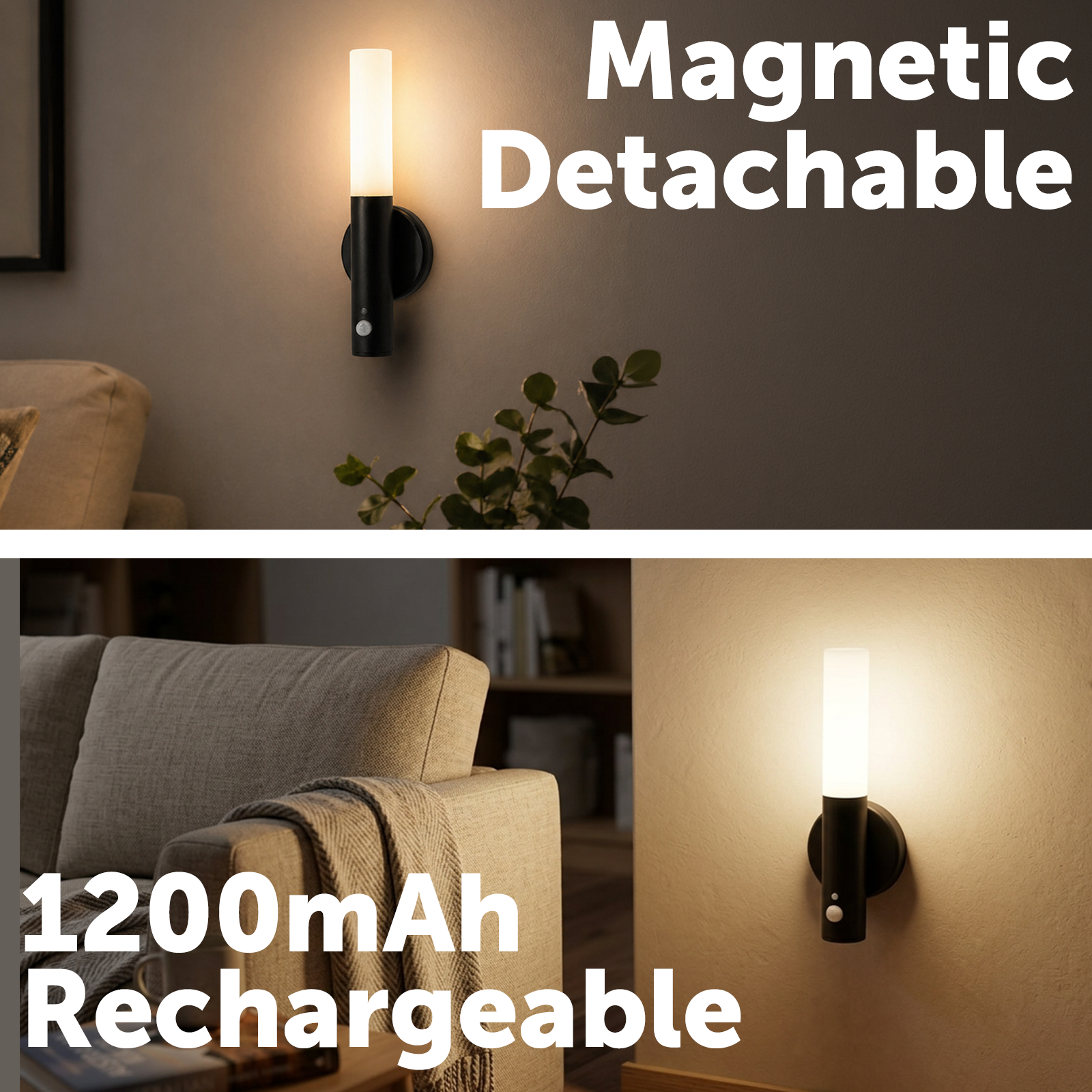 Arlec Black Rechargeable Magnet Mount Sensor Light