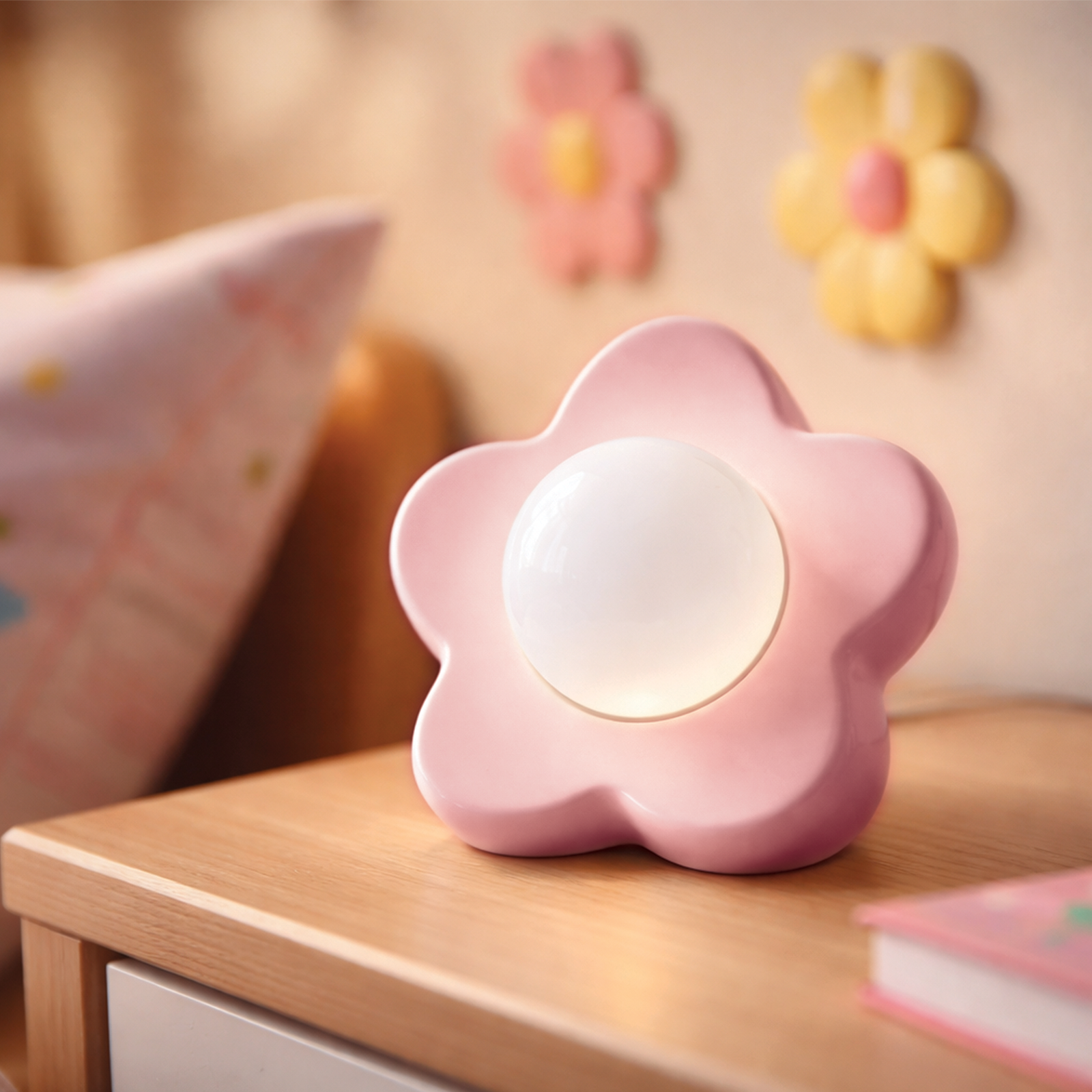Arlec Pink Ceramic Flower Lamp