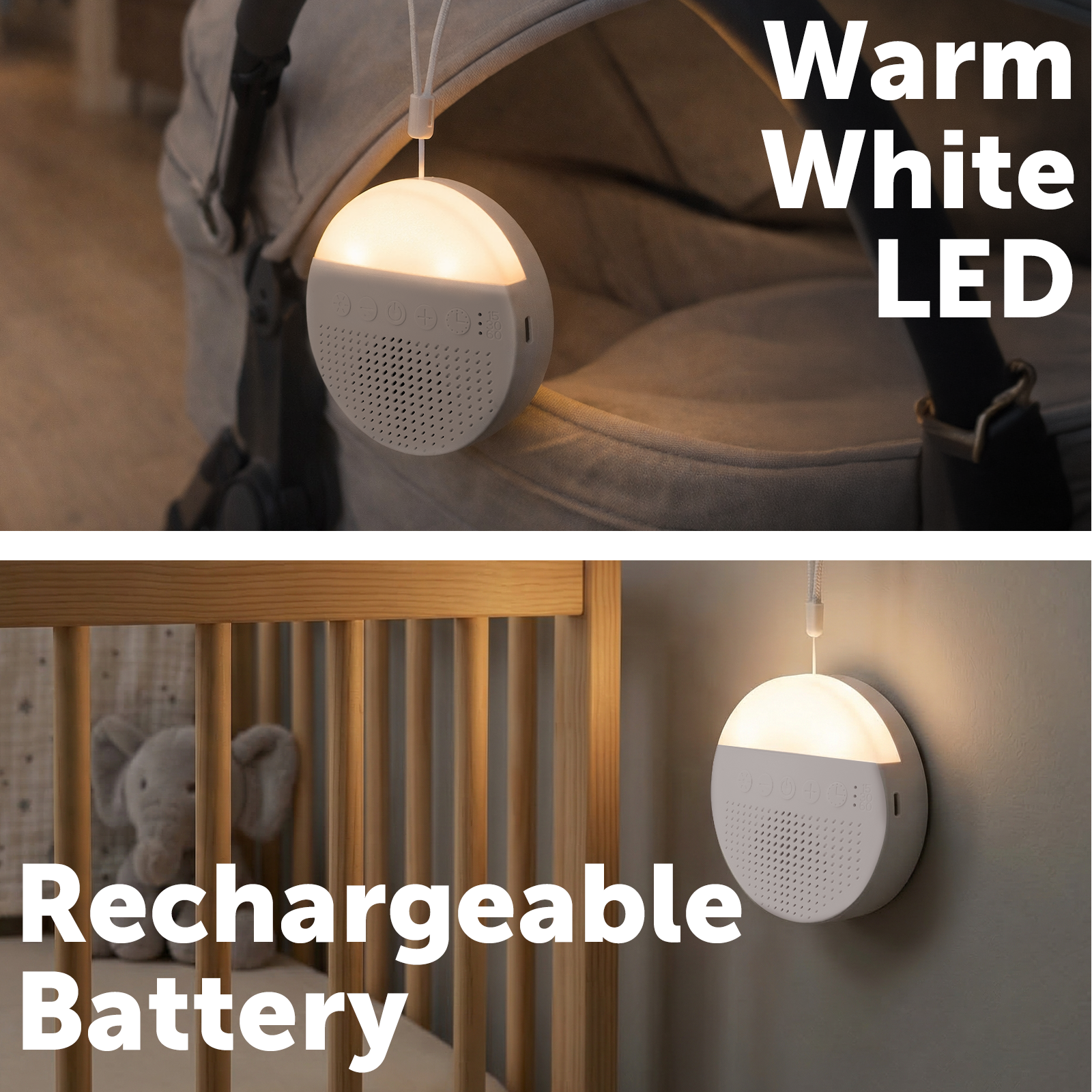 Arlec Rechargeable Night Light With White Noise Machine