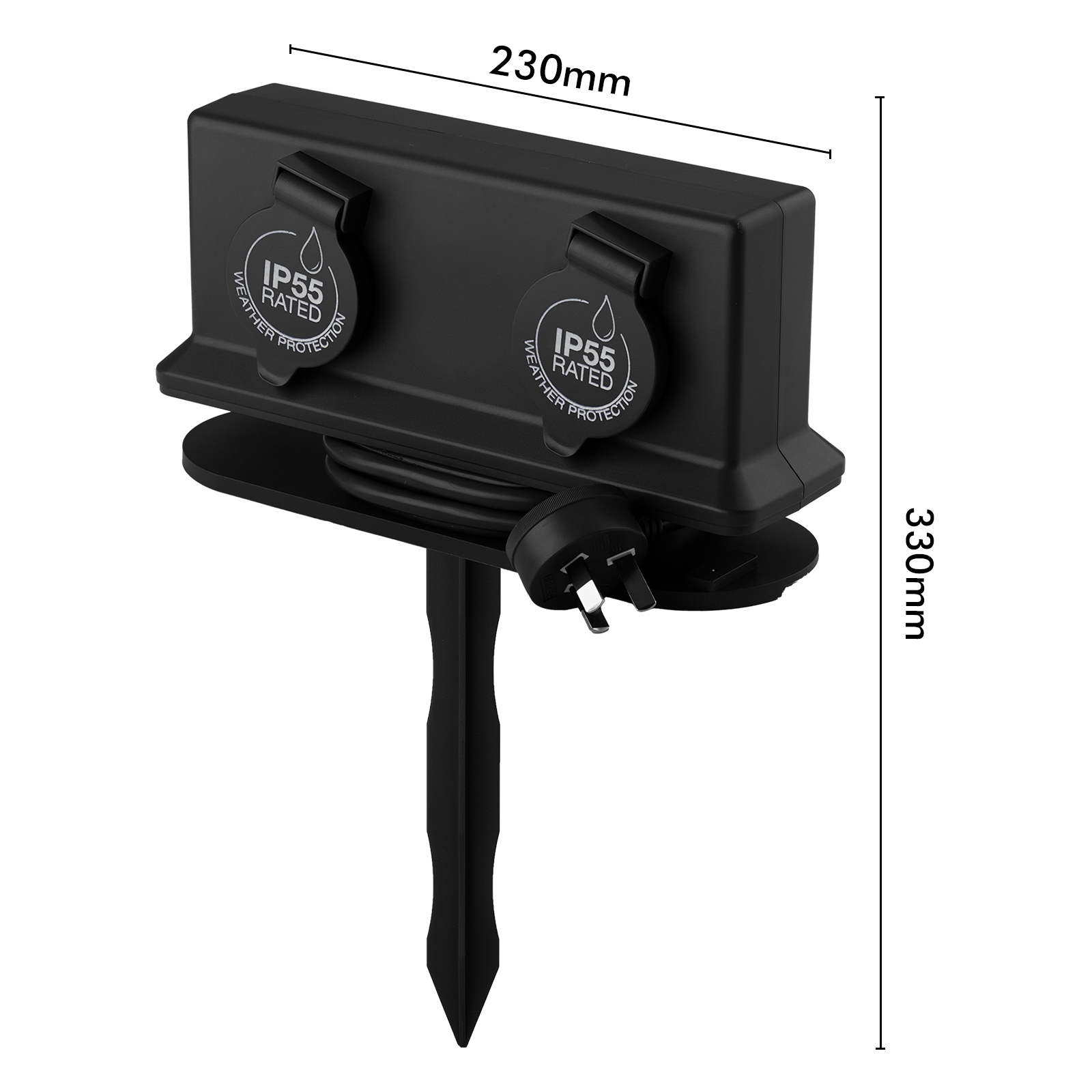 Arlec 4 Outlet Outdoor Powerboard With Removable Garden Stake