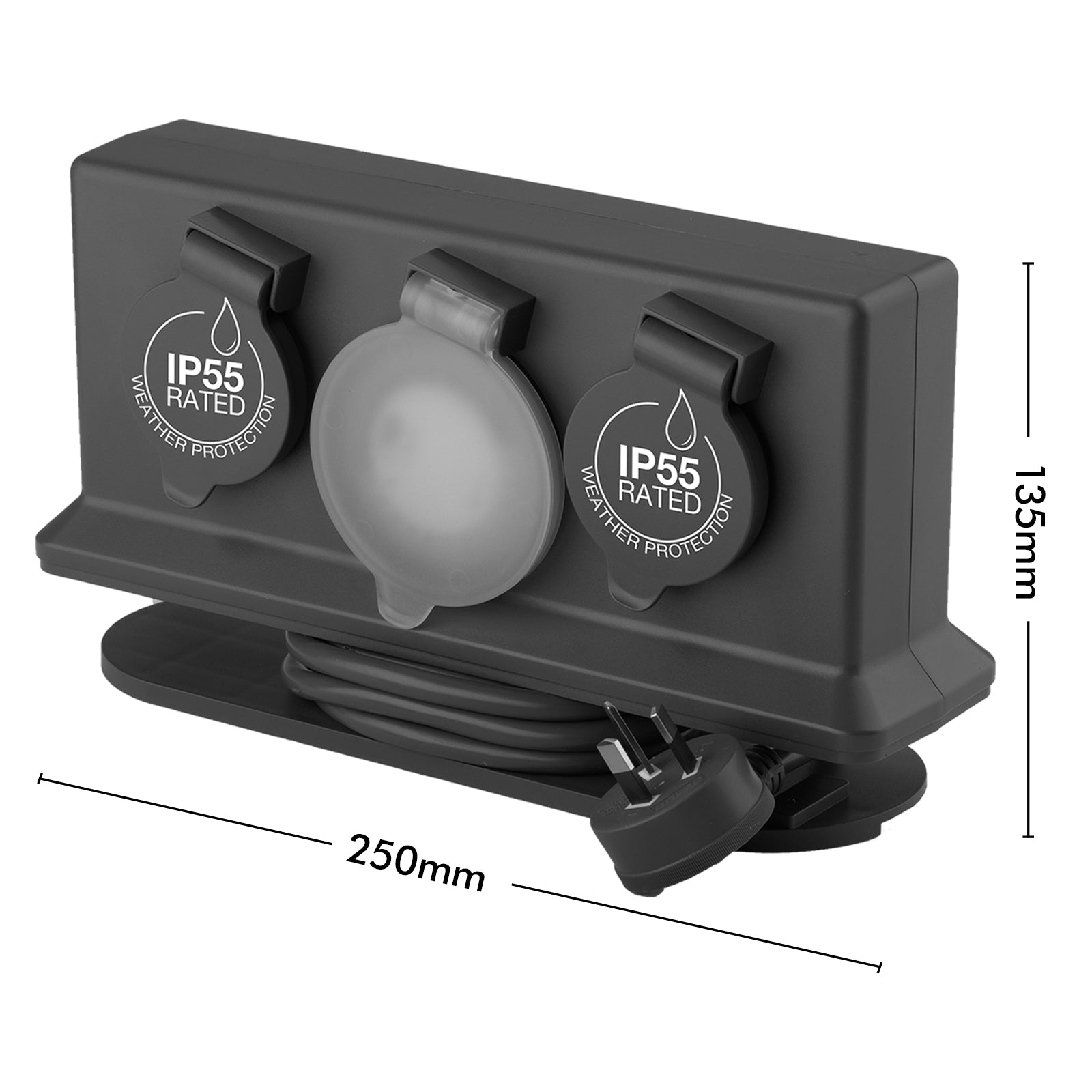 Arlec Grey 4 Outlet Outdoor Powerboard With Timer And Removable Garden Stake