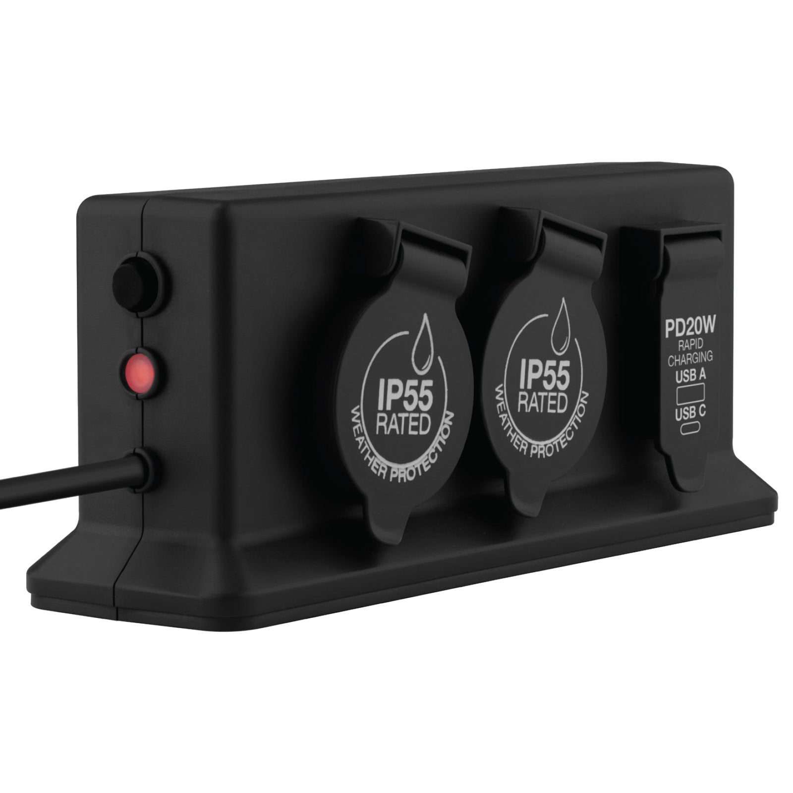 Arlec Black 4 Outlets with USB A&C Powerboard