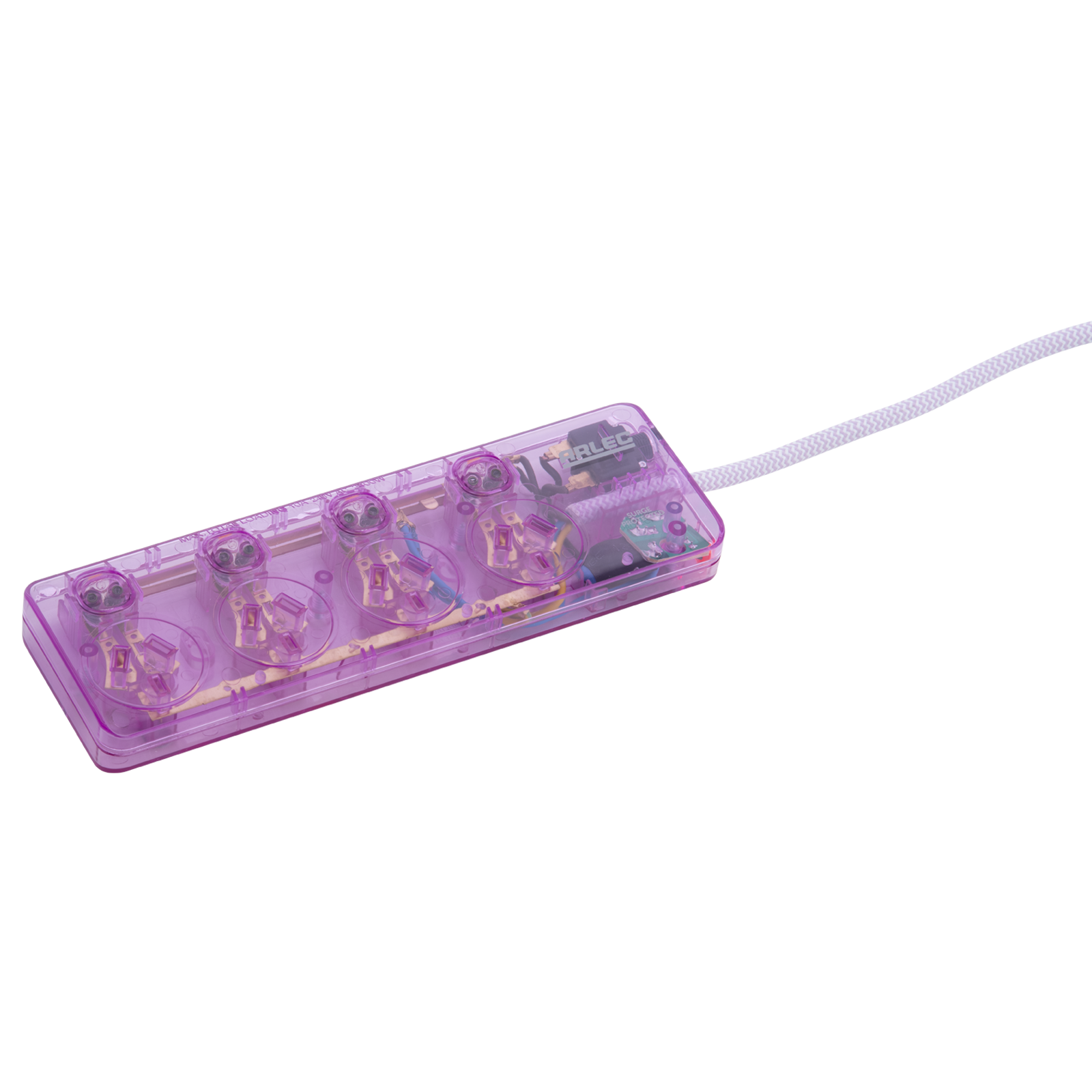 Arlec Clear Pink 4 Outlet Surge Protected Powerboard