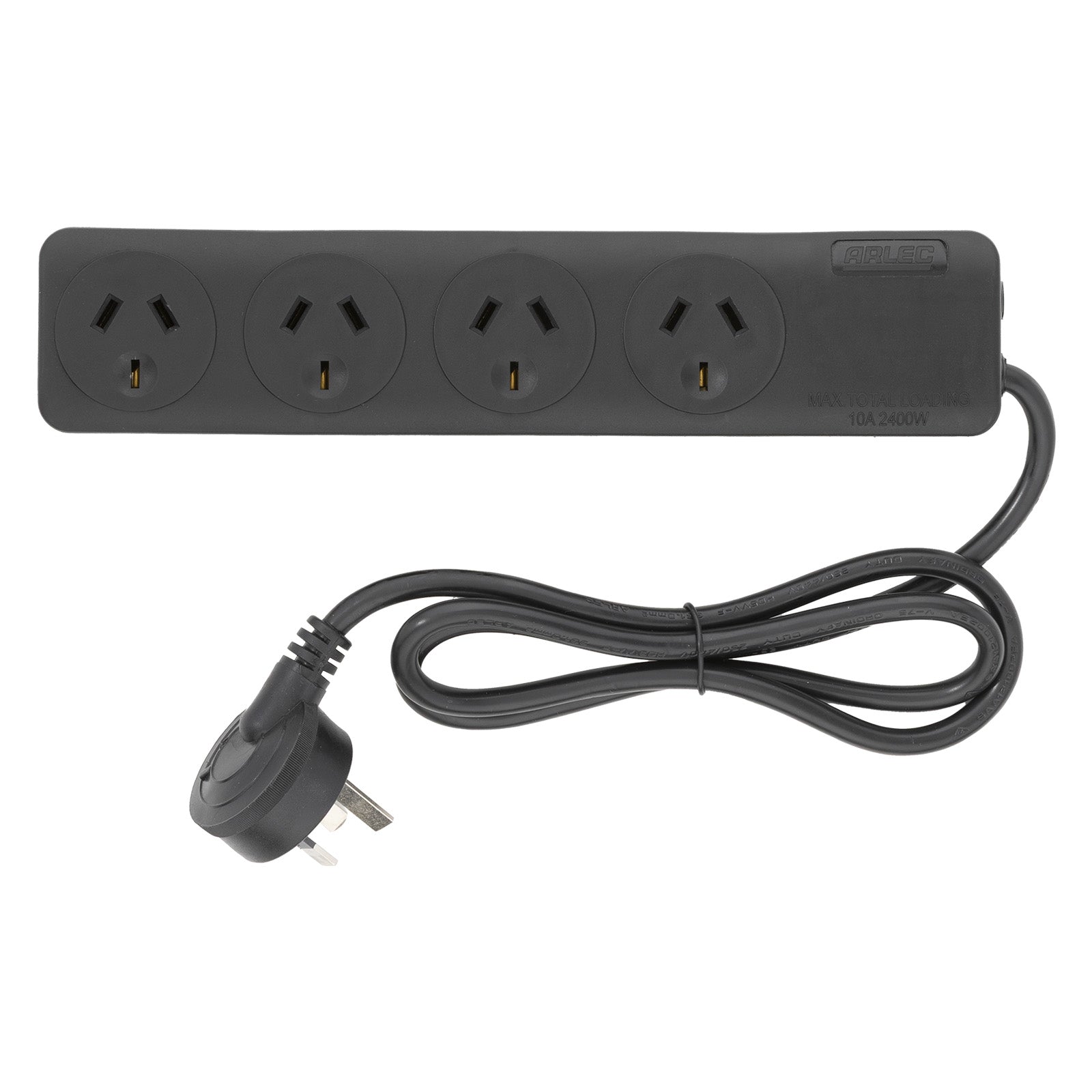 Arlec Black 4 Outlet Powerboard
