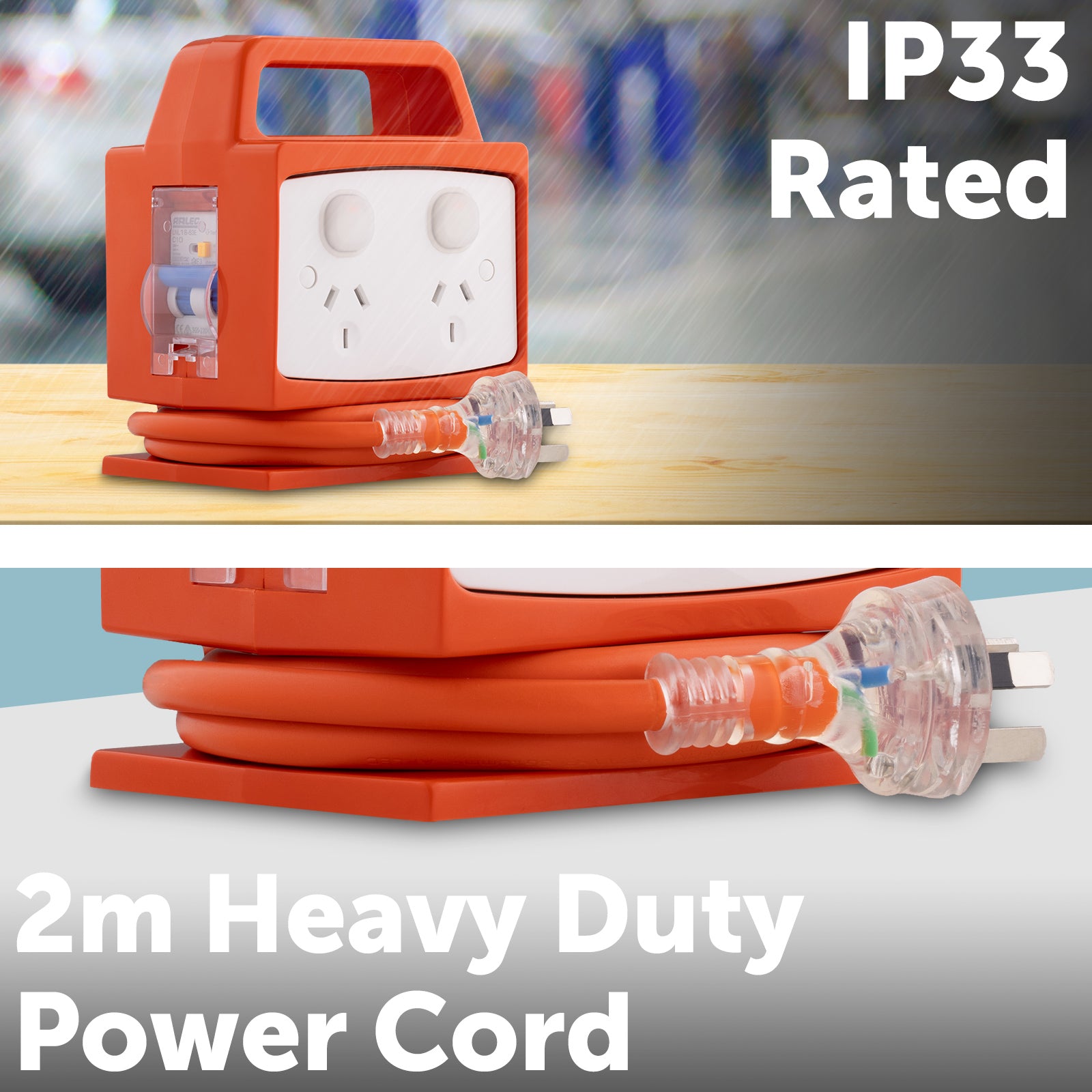 Arlec 4 Outlet Portable Power Block with Safety Switch