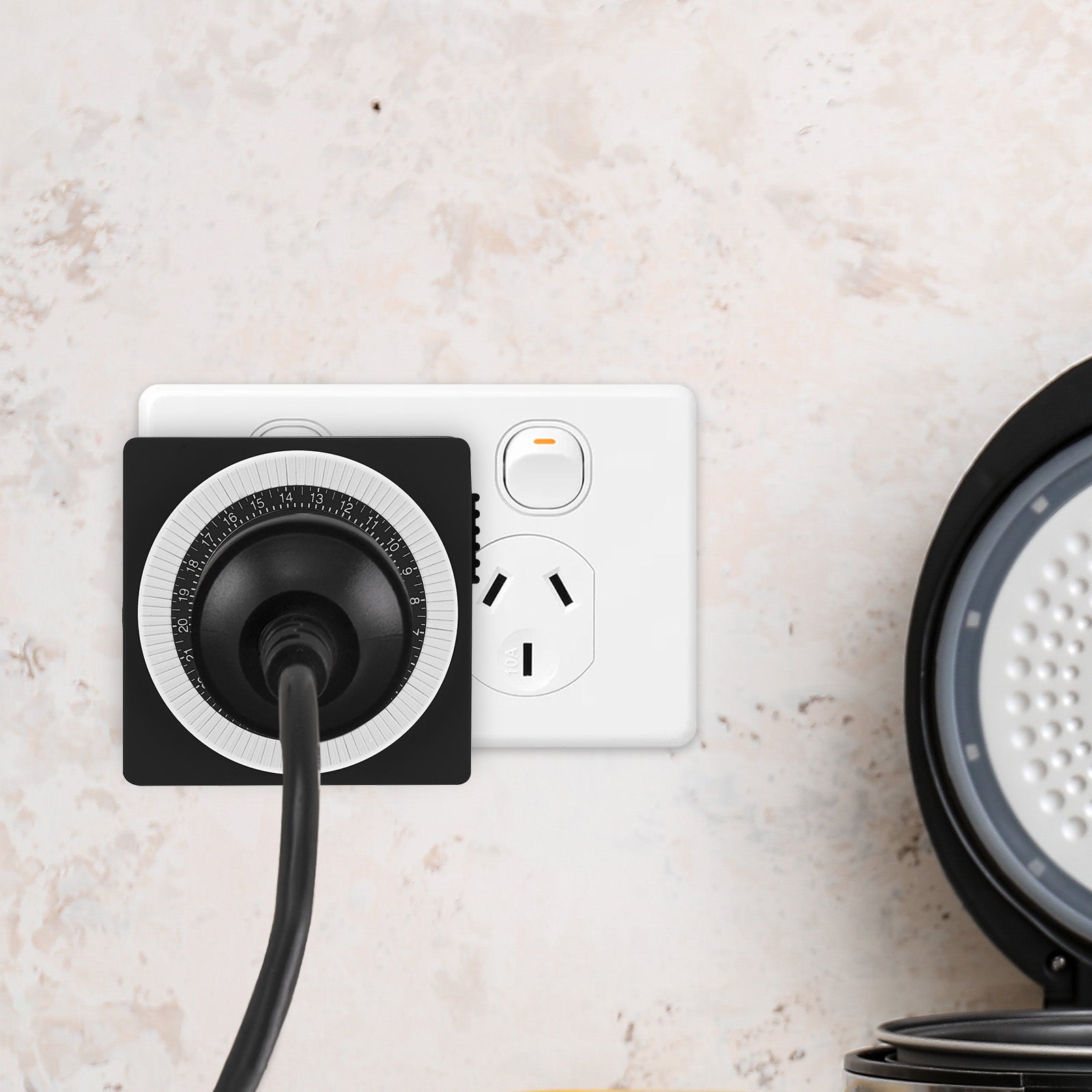 Arlec Black 24-Hour Compact Mechanical Timer