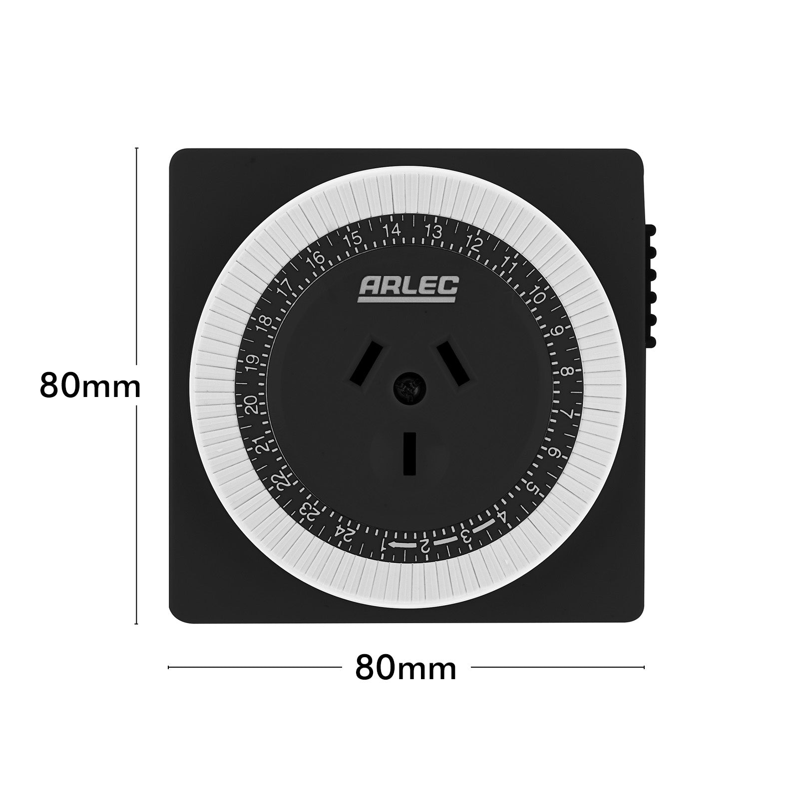 Arlec Black 24-Hour Compact Mechanical Timer