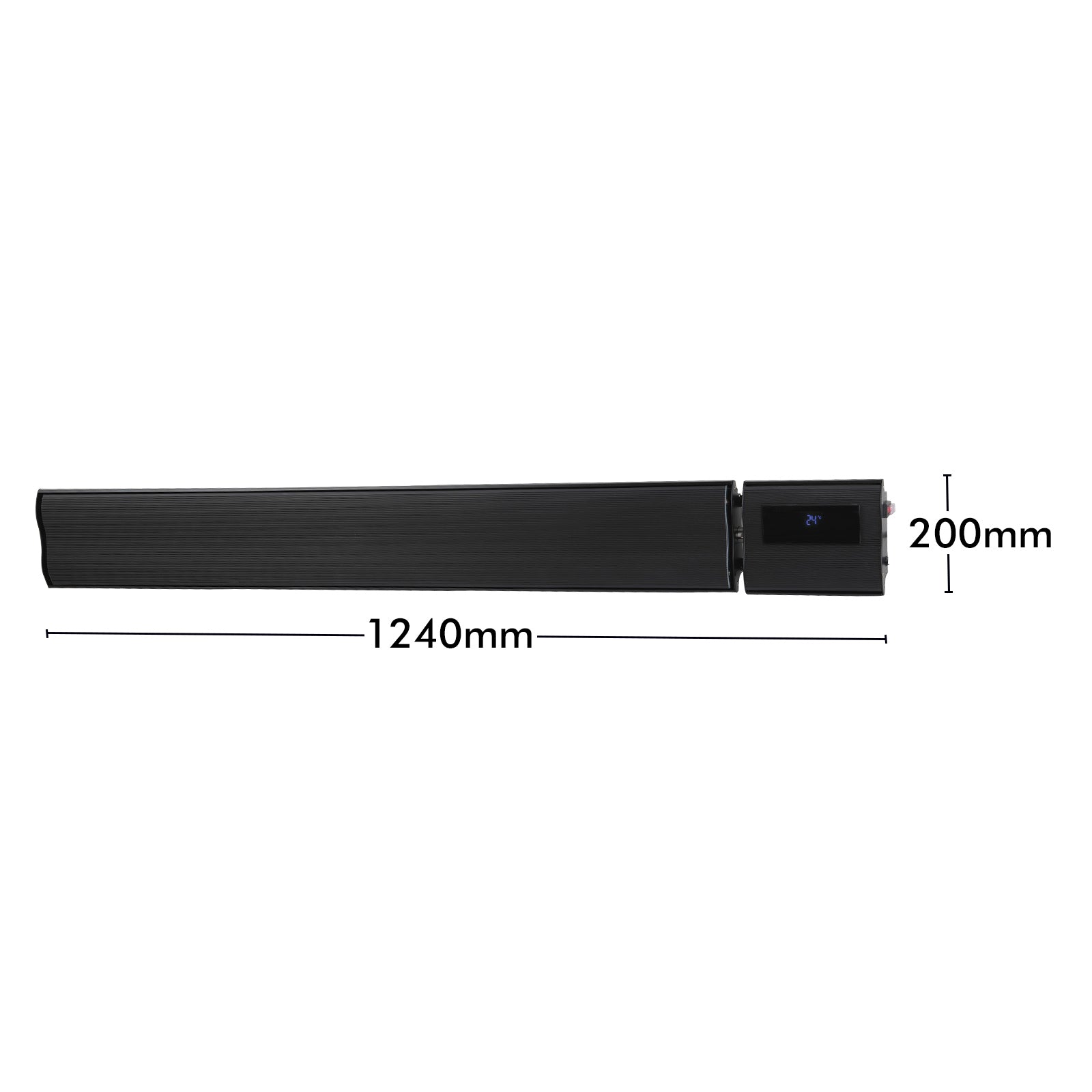 Arlec 1850W Black Smart Grid Connect Alfresco Strip Heater