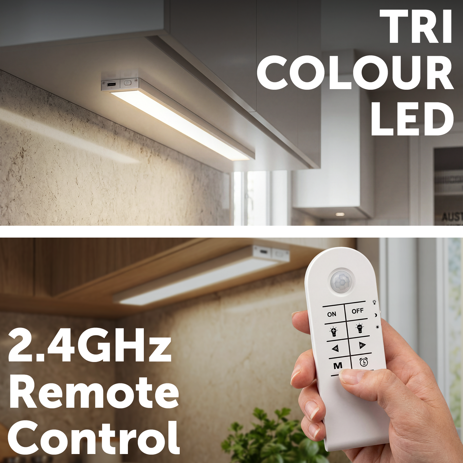 Arlec CCT and Dimmable Rechargeable 2.4GHz Linkable Cabinet Light Kit With PIR