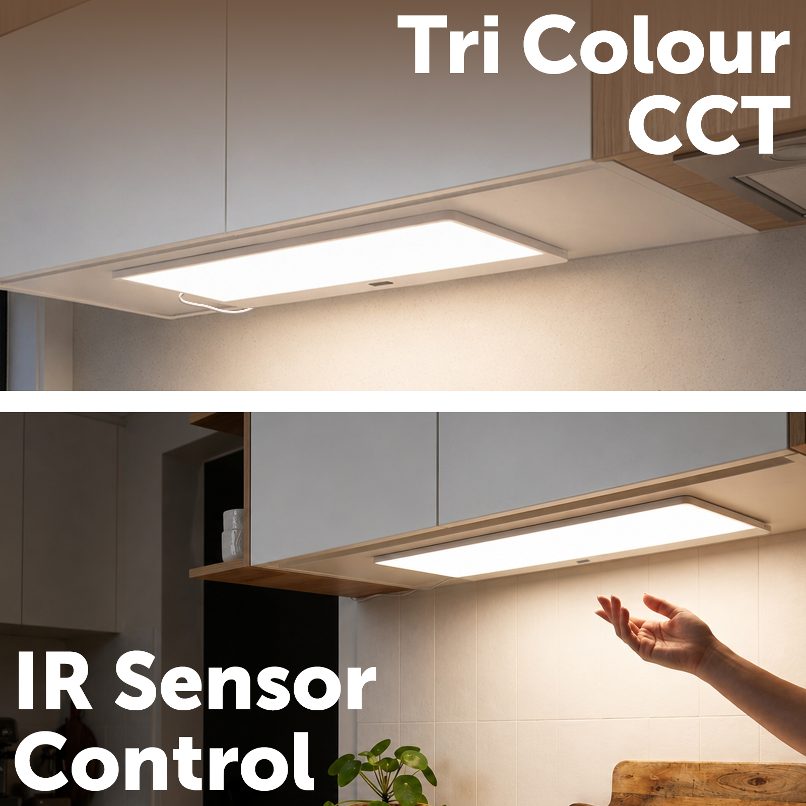 Arlec 300 x 200mm CCT and Dimmable Frameless Cabinet Light With IR Sensor
