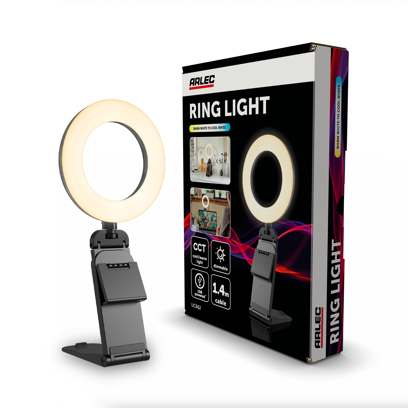 Arlec 12cm CCT Streaming Ring Light