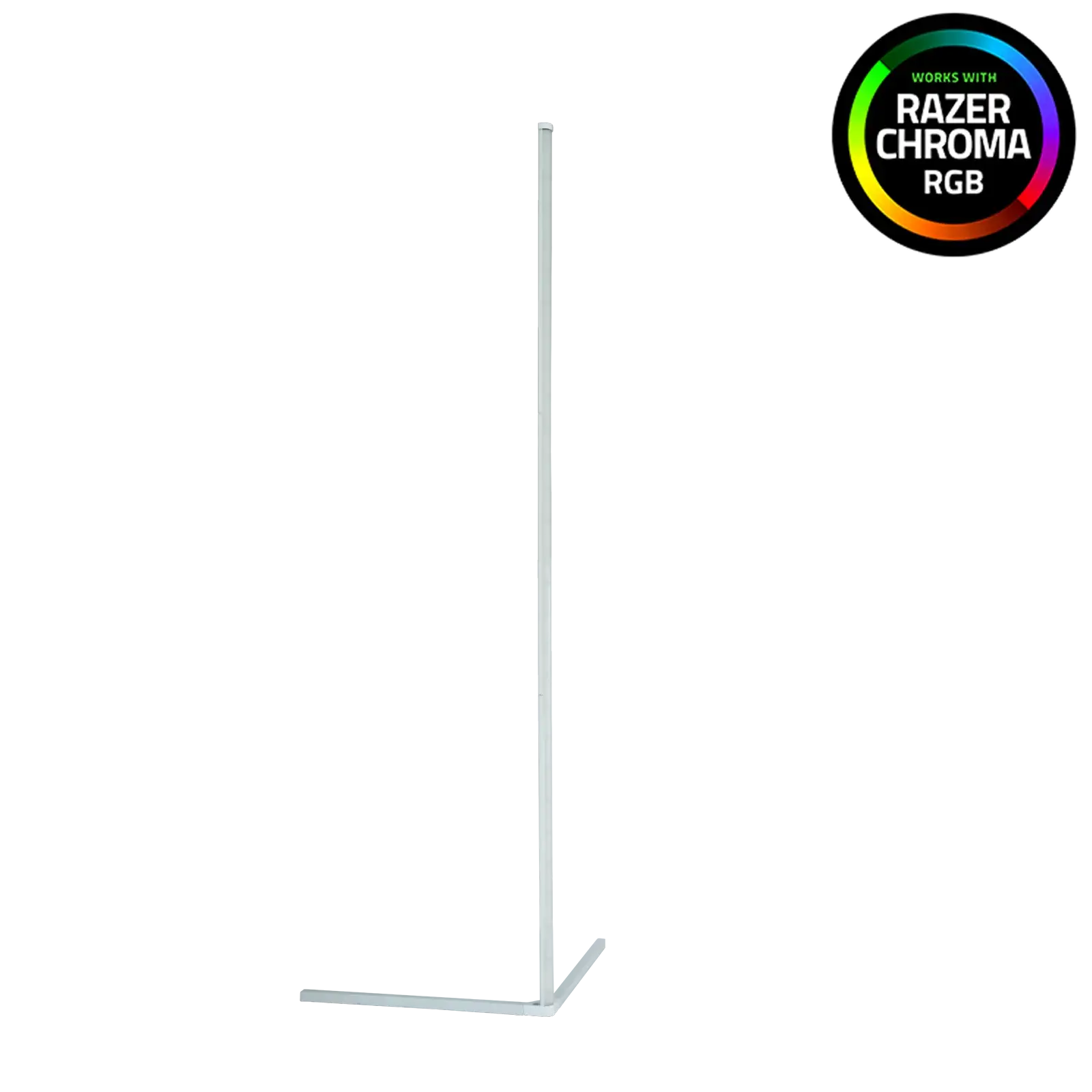 Minimalist wall divider for PC setup, white frame, Razer Chroma RGB compatible logo