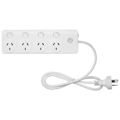 Arlec 4 Outlet 4 Switch Surge Powerboard – extension powerboard with switches, surge protection, Australia