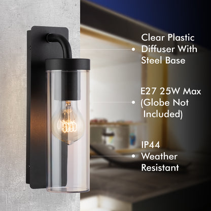 Arlec Black Ashley Exterior Wall Light