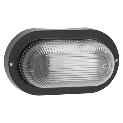 Arlec Black Bulkhead Oval Bunker Light