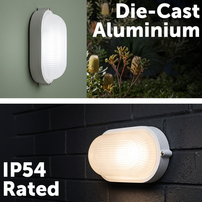 Arlec White Large Base Frosted Glass Diffuser Oval Bunker