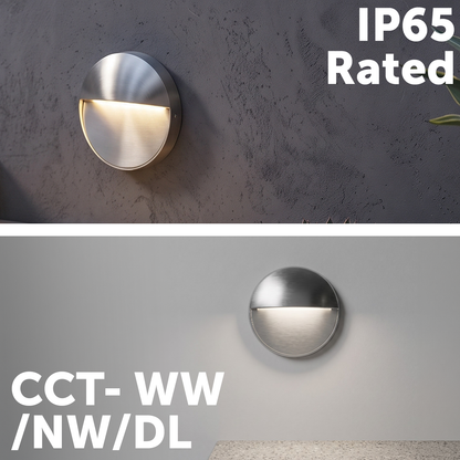 Arlec Stainless Steel Round CCT LED Exterior Step Light