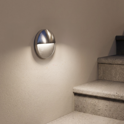 Arlec Stainless Steel Round CCT LED Exterior Step Light