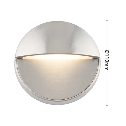 Arlec Stainless Steel Round CCT LED Exterior Step Light