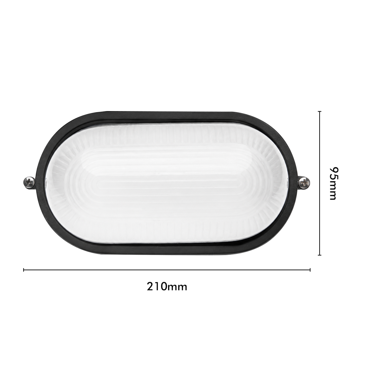 Arlec Black Medium Base Frosted Glass Diffuser Oval Bunker