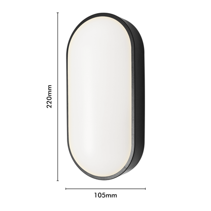 Arlec Black Apex 10W Oval Led Bunker