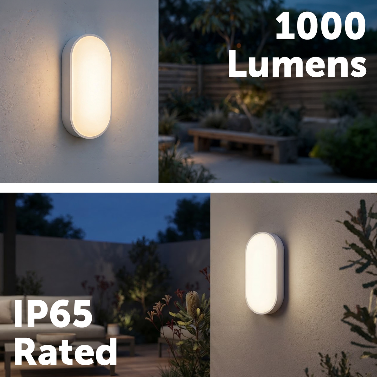 Arlec White Apex 10W Oval Led Bunker