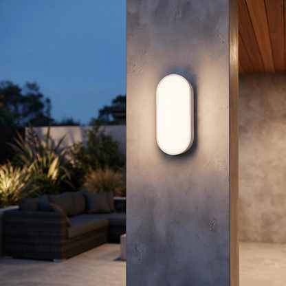 Arlec White Apex 10W Oval Led Bunker