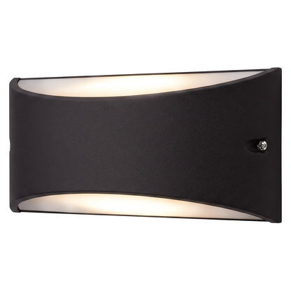 Marina Black Large Up/Down Accent Curved Wall Light