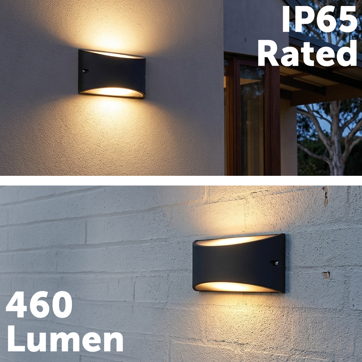Marina Black Large Up/Down Accent Curved Wall Light