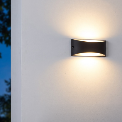 Marina Black Large Up/Down Accent Curved Wall Light