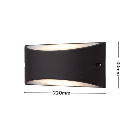 Marina Black Large Up/Down Accent Curved Wall Light