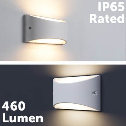 Marina White Large Up/Down Accent Curved Wall Light