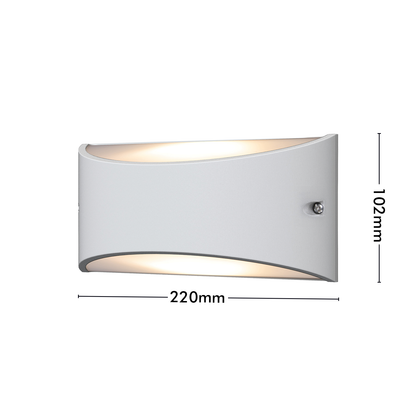 Marina White Large Up/Down Accent Curved Wall Light