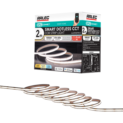 Arlec Grid Connect 2m Smart Dotless CCT COB Strip Light