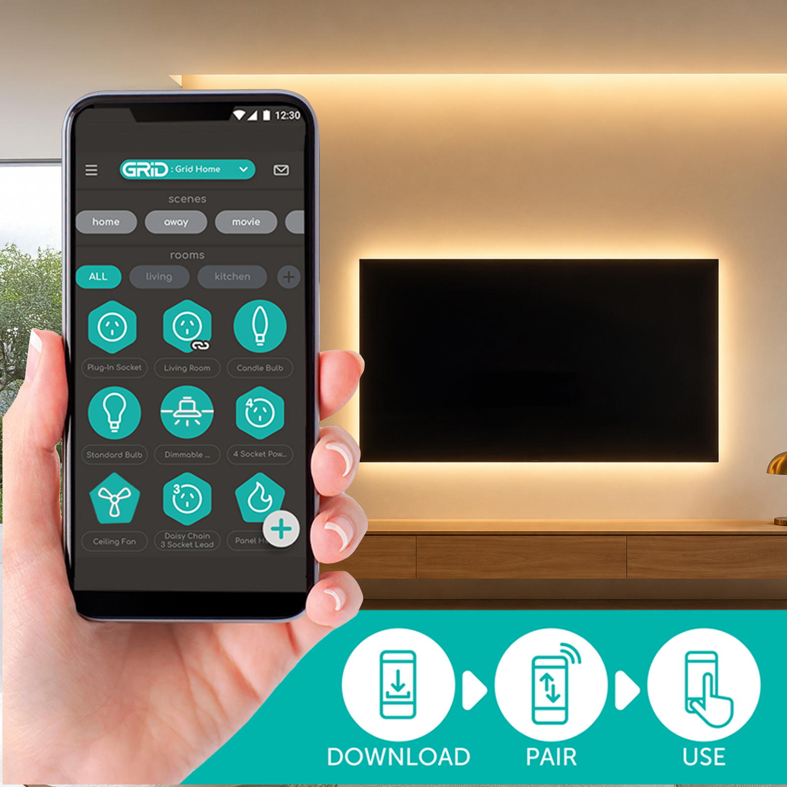 Arlec Grid Connect 2m Smart Dotless CCT COB Strip Light